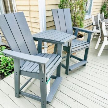 Modern Curveback Adirondack Counter Settee by Polywood