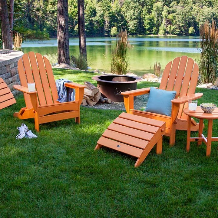 orange poly adirondack chairs